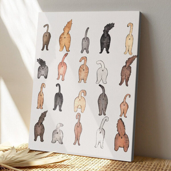 Cat Portrait Canvas – Cat Butts – Canvas Print – Cat Wall Art Canvas – Cats Canvas Print – Furlidays