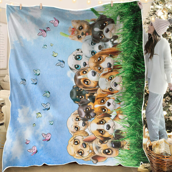 Puppy Dog Blanket – Blanket With Dogs On It – Dog Blanket – Dog Fleece Blanket – Furlidays