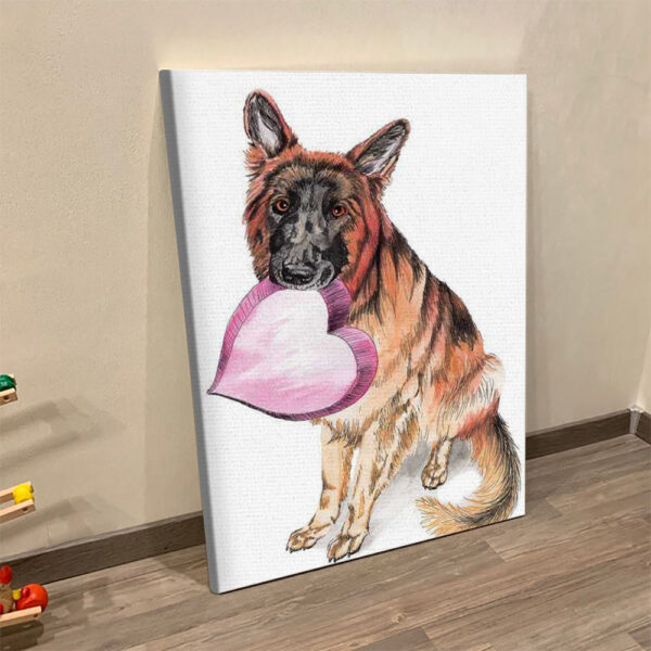 Dog Portrait Canvas – German Shepherd Love – Canvas Print – dog canvas art – Dog Wall Art Canvas – Furlidays
