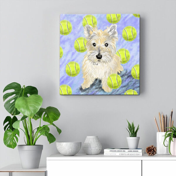 Dog Square Canvas – Cairn Terrier Fetch – Canvas Print – Canvas With Dogs On It – Dog Canvas Art – Furlidays