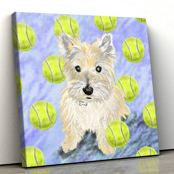 Dog Square Canvas – Cairn Terrier Fetch – Canvas Print – Canvas With Dogs On It – Dog Canvas Art – Furlidays