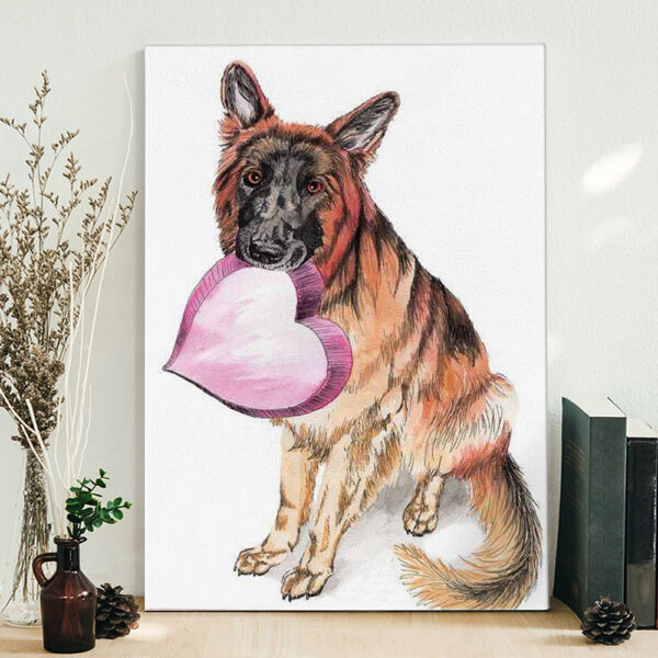 Dog Portrait Canvas – German Shepherd Love – Canvas Print – dog canvas art – Dog Wall Art Canvas – Furlidays