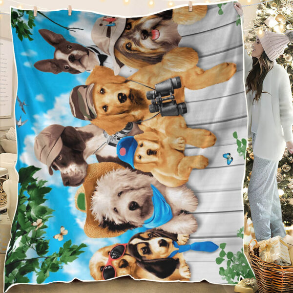 Dogs Outdoor – Fleece Throw Blanket – Blanket With Dogs On It – Dog Blanket – Dog Fleece Blanket – Furlidays