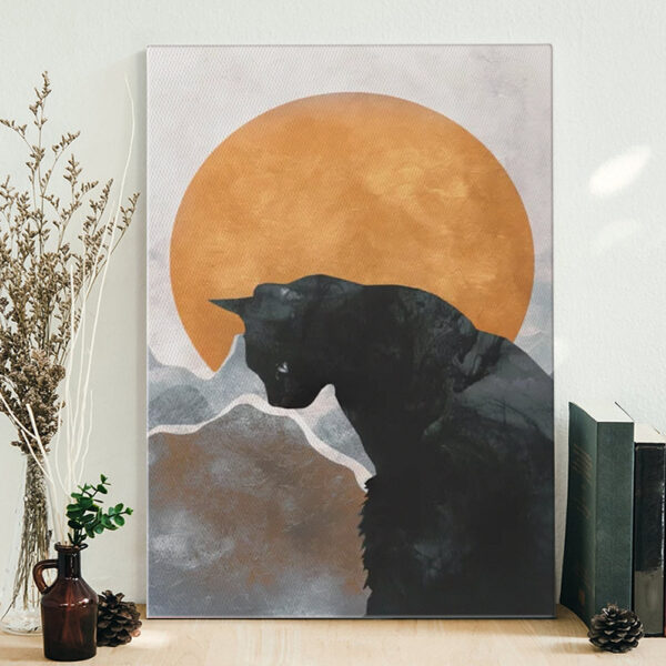 Cat Portrait Canvas – Black Cat Canvas Print – Cat Wall Art Canvas – Cat Canvas – Furlidays