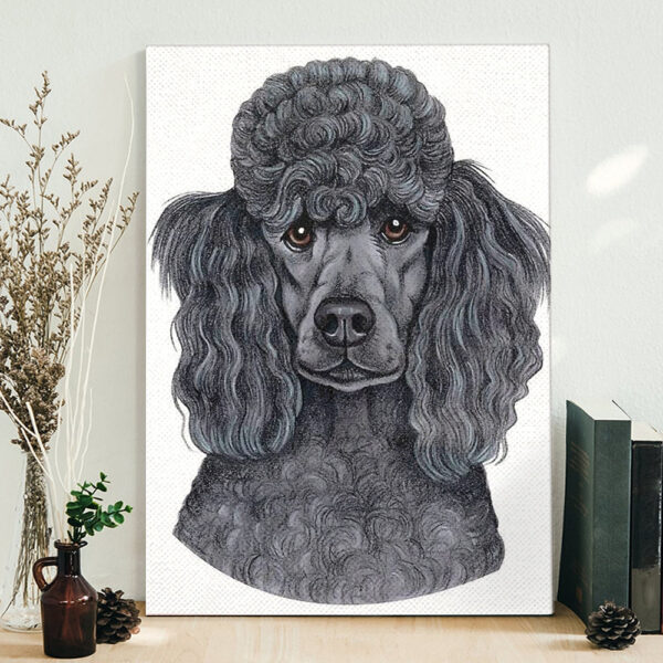 Dog Portrait Canvas – Poodle Black Canvas Print – Dog Wall Art Canvas – Dog Canvas Art – Dog Poster Printing – Furlidays