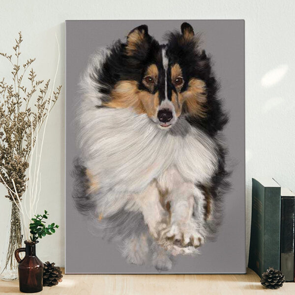 Dog Portrait Canvas – Sheltie – Canvas Print – Dog Wall Art Canvas – Dog Poster Printing – Furlidays