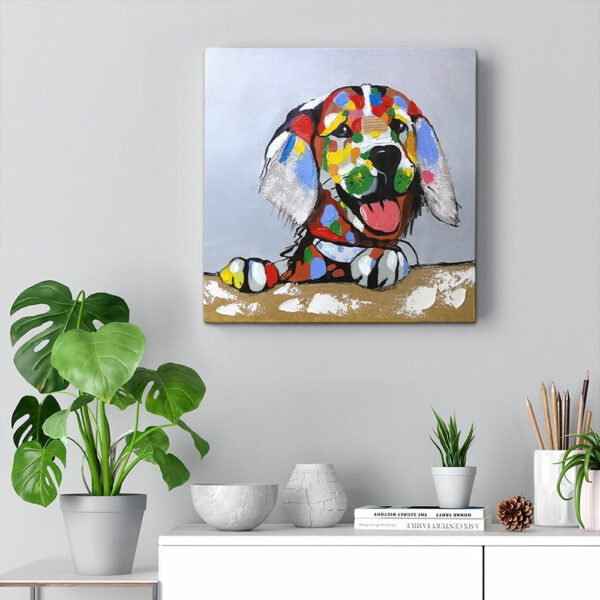 Dog Square Canvas – Dog Canvas Painting – Dog Canvas Art – Dog Wall Art Canvas – Furlidays