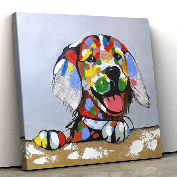 Dog Square Canvas – Dog Canvas Painting – Dog Canvas Art – Dog Wall Art Canvas – Furlidays
