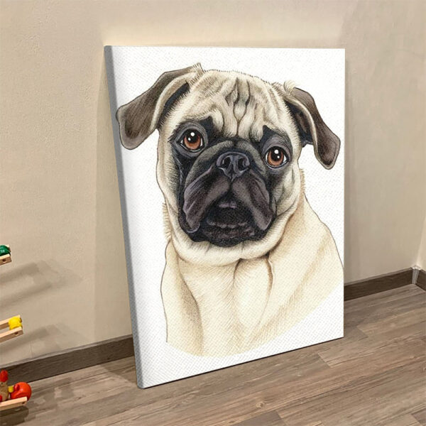 Dog Portrait Canvas – Pug Fawn Canvas Print – Dog Wall Art Canvas – Dog Canvas Art – Dog Poster Printing – Furlidays