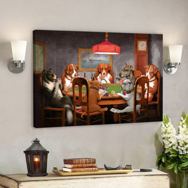 Dogs Playing Poker – Dog Picture – Dog Canvas Poster – Dog Wall Art – Gifts For Dog Lovers – Furlidays