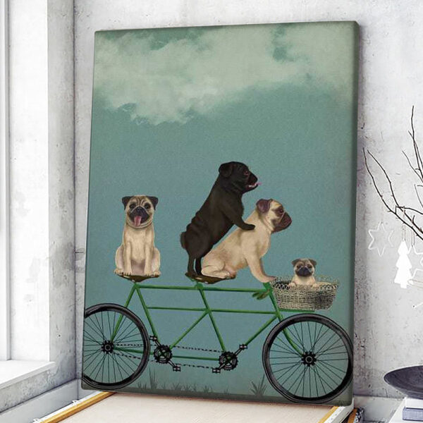 Dog Portrait Canvas – Pug Tandem – Canvas Print – Dog Wall Art Canvas – Dog Poster Printing – Furlidays