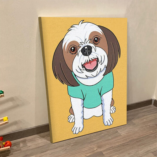 Dog Portrait Canvas – Shih Tzu Brown Canvas Print – Dog Wall Art Canvas – Dog Canvas Art – Dog Poster Printing – Furlidays