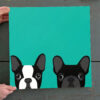 Dog Square Canvas – Boston Terrier And French Bulldog – Dogs Canvas Print – Dog Wall Art Canvas – Furlidays