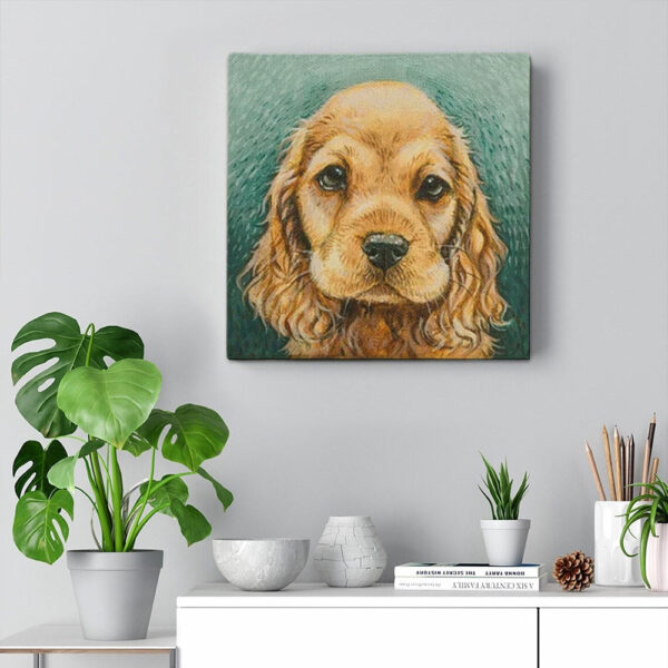 Dog Square Canvas – English Cocker Spaniel Painting Canvas – Dog Wall Art Canvas – Furlidays