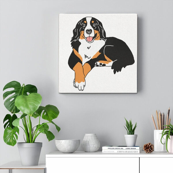 Dog Square Canvas – Bernese Mountain Dog Canvas – Bernese Mountain Dog Print – Dog Wall Art Canvas – Furlidays