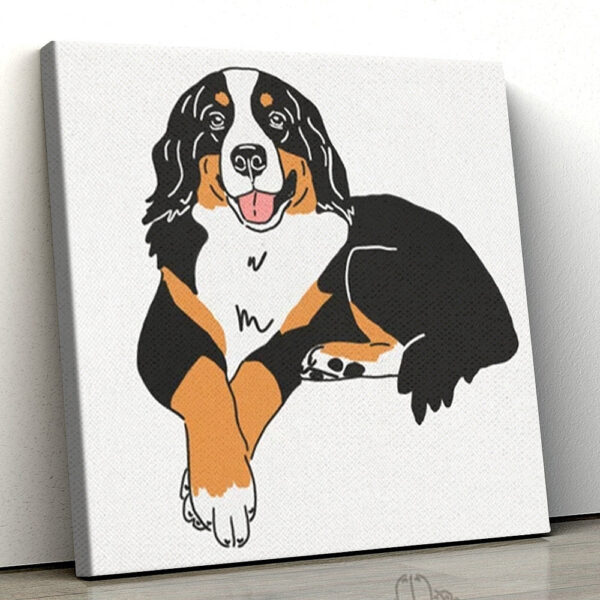 Dog Square Canvas – Bernese Mountain Dog Canvas – Bernese Mountain Dog Print – Dog Wall Art Canvas – Furlidays