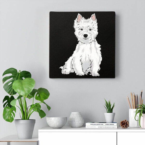 Dog Square Canvas – White Terrier – Canvas Print – Dog Wall Art Canvas – Dog Canvas Print – Furlidays