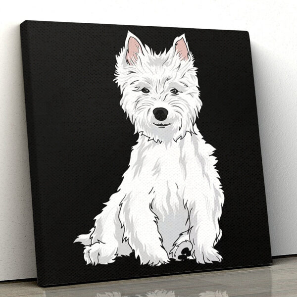 Dog Square Canvas – White Terrier – Canvas Print – Dog Wall Art Canvas – Dog Canvas Print – Furlidays
