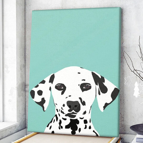 Dog Portrait Canvas – Dalmatian Cute Puppy Dog – Canvas Print – Dog Painting Posters – Dog Canvas Art – Furlidays