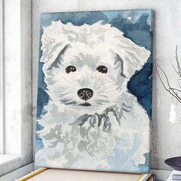 Dog Portrait Canvas – Bichon Frise Watercolor – Canvas Print – Canvas With Dogs On It – Dog Painting Posters – Furlidays