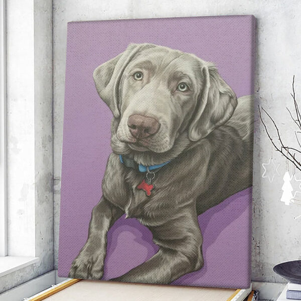 Dog Portrait Canvas – Sweet Silver Labrador Painting – Canvas Print – Dog Wall Art Canvas – Dog Canvas Art – Dog Poster Printing – Furlidays