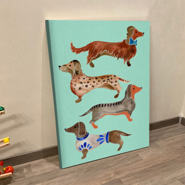 Dog Portrait Canvas – Dachshunds – Canvas Print – Dog Wall Art Canvas – Dog Canvas Art – Dog Poster Printing – Furlidays