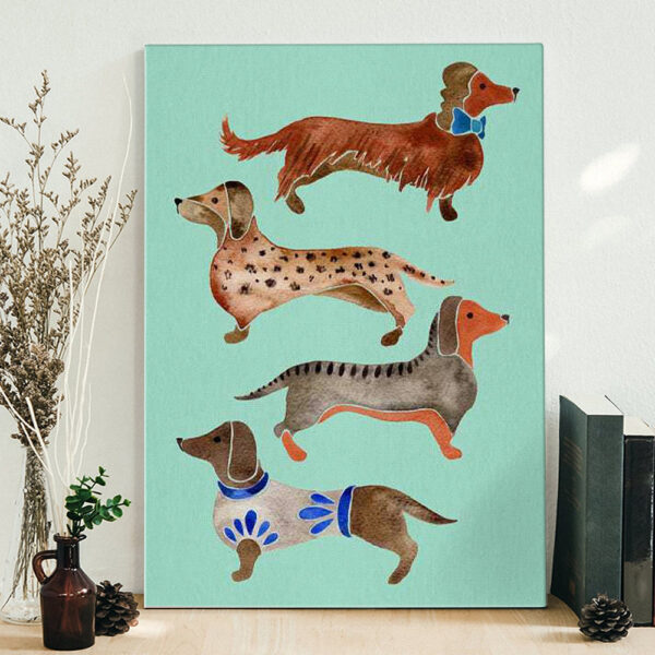 Dog Portrait Canvas – Dachshunds – Canvas Print – Dog Wall Art Canvas – Dog Canvas Art – Dog Poster Printing – Furlidays