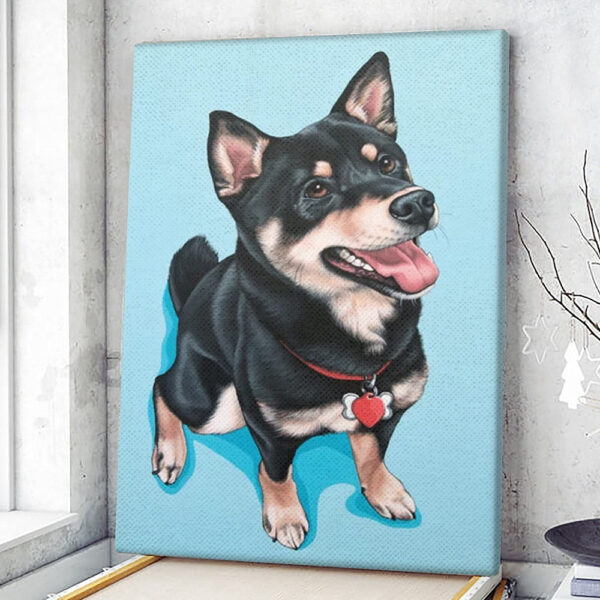 Dog Portrait Canvas – Happy Shiba Inu Canvas Print – Dog Wall Art Canvas – Dog Canvas Art – Dog Poster Printing – Furlidays