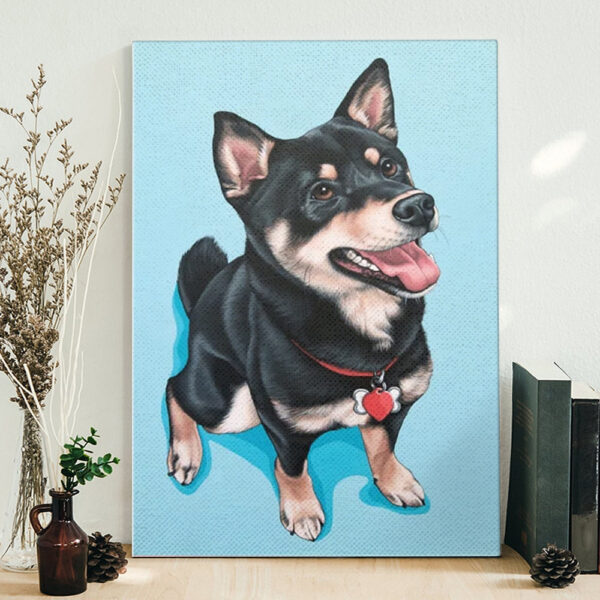 Dog Portrait Canvas – Happy Shiba Inu Canvas Print – Dog Wall Art Canvas – Dog Canvas Art – Dog Poster Printing – Furlidays