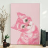 Cat Portrait Canvas – Baby Cat In Pink – Canvas Print – Cat Canvas – Cat Wall Art Canvas – Furlidays