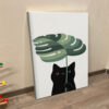 Cat Portrait Canvas – Cat Painting Posters – Cat And Plant – Cats Canvas Print – Cat Wall Art Canvas – Furlidays