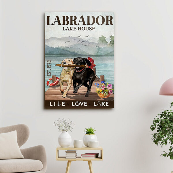 Labrador Lake House Like Love Like – Dog Pictures – Dog Canvas Poster – Dog Wall Art – Gifts For Dog Lovers – Furlidays
