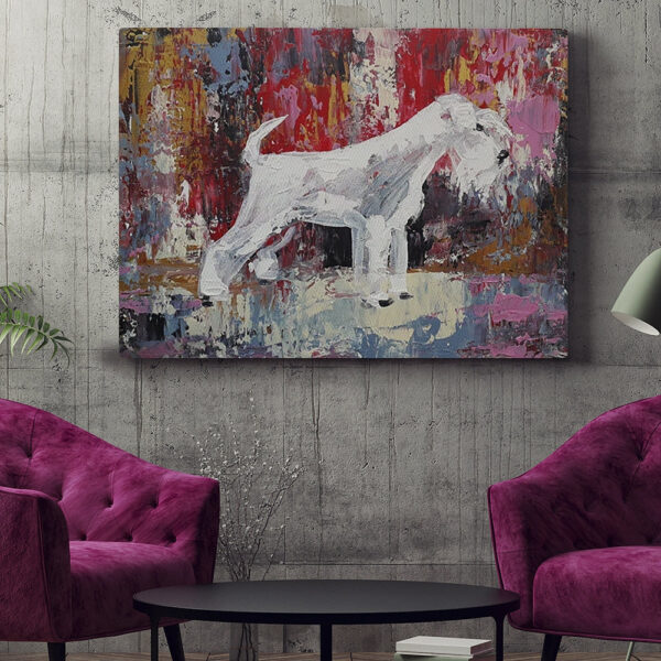 Dog Landscape Canvas – White Schnauzer – Dog Canvas Print – Dog Poster Printing – Furlidays