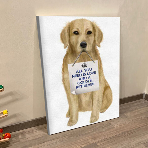 Dog Portrait Canvas – Golden Retriever – Canvas Print – Dog Painting Posters – Dog Wall Art Canvas – Dog Canvas Art – Dog Poster Printing – Furlidays