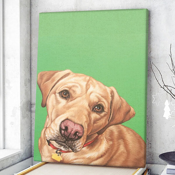 Dog Portrait Canvas – Sweet Yellow Labrador Retriever Painting – Canvas Print – Dog Wall Art Canvas – Dog Canvas Art – Dog Poster Printing – Furlidays