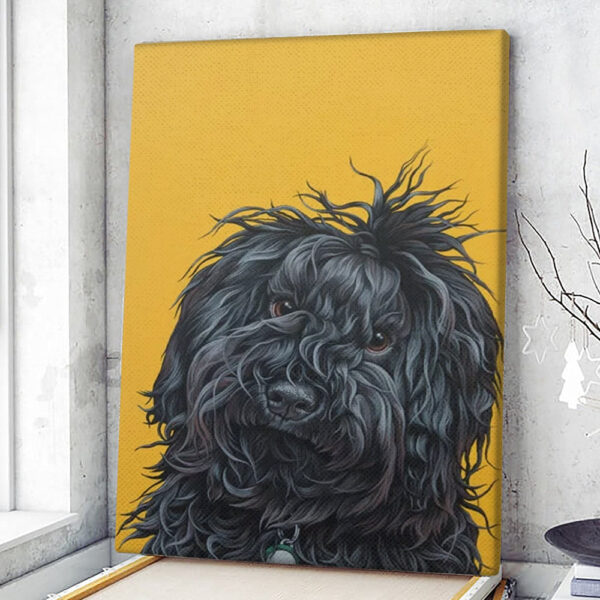 Dog Portrait Canvas – Sweet Puli Puppy Painting – Dog Art Canvas – Dog Portrait Canvas Print – Furlidays