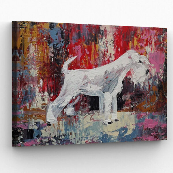 Dog Landscape Canvas – White Schnauzer – Dog Canvas Print – Dog Poster Printing – Furlidays