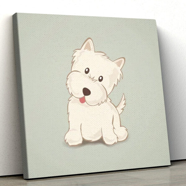 Dog Square Canvas – Cute Westie Puppy Dog – Canvas Print – Dog Poster Printing – Dog Canvas Print – Furlidays