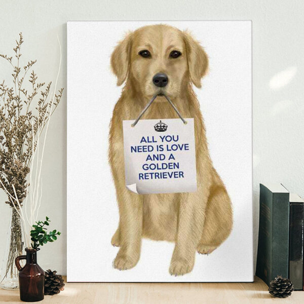 Dog Portrait Canvas – Golden Retriever – Canvas Print – Dog Painting Posters – Dog Wall Art Canvas – Dog Canvas Art – Dog Poster Printing – Furlidays