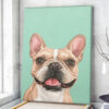 Dog Portrait Canvas – Cute and Happy French Bulldog – Canvas Print – Dog Wall Art Canvas – Dog Canvas Art – Dog Poster Printing – Furlidays