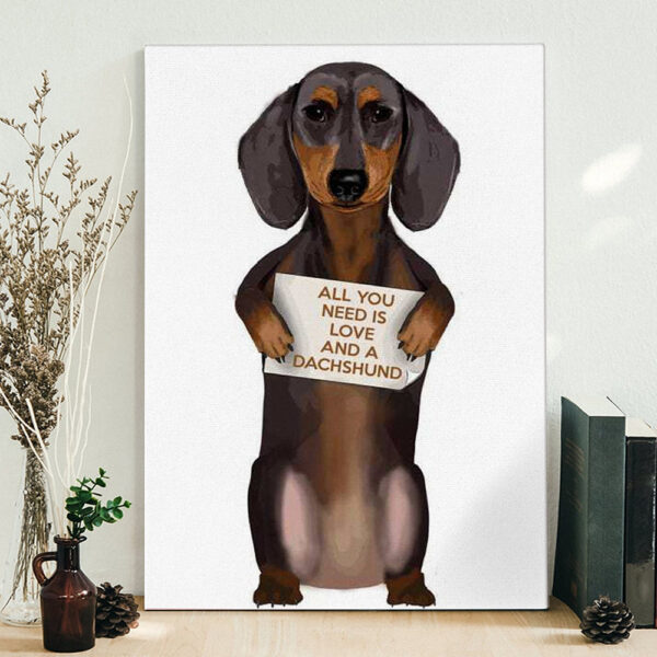 Dog Portrait Canvas – Dachshund – Canvas Print – Dog Painting Posters – Dog Wall Art Canvas – Dog Canvas Art – Dog Poster Printing – Furlidays