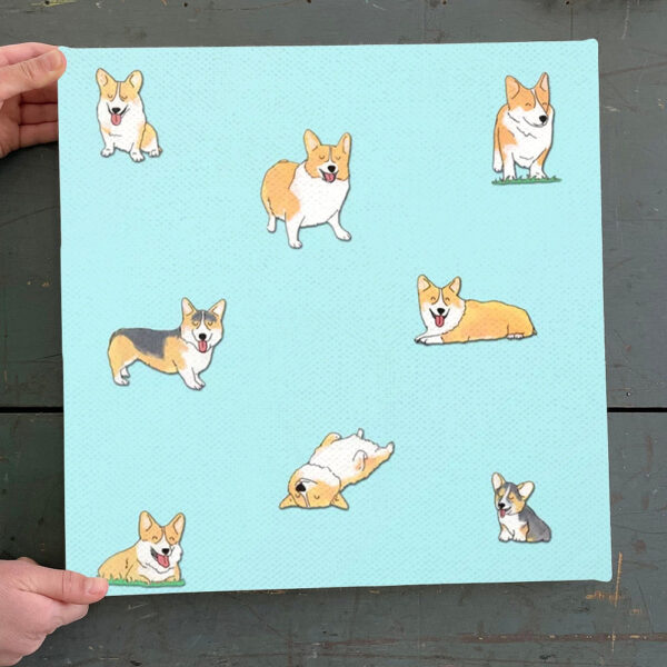 Dog Square Canvas – Corgi Canvas Print – Dog Poster Printing – Dog Canvas Print – Dog Wall Art Canvas – Furlidays