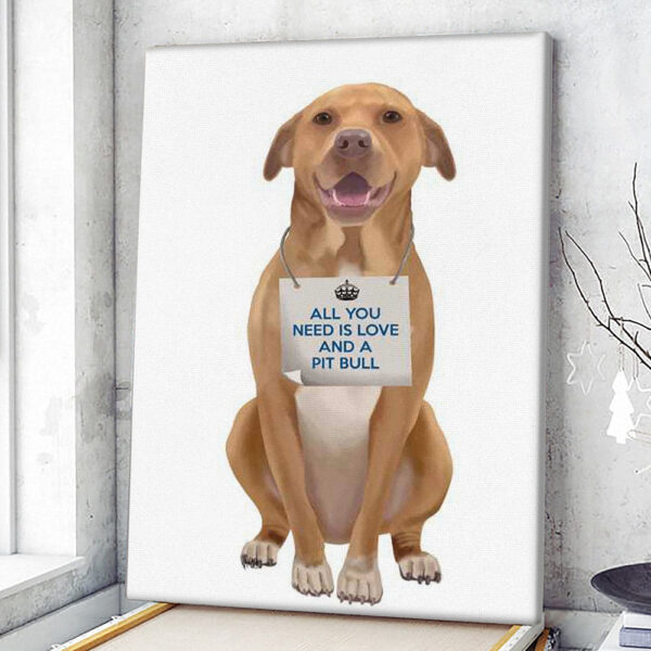 Dog Portrait Canvas – Pit Bull – Canvas Print – Dog Painting Posters – Dog Wall Art Canvas – Dog Canvas Art – Dog Poster Printing – Furlidays