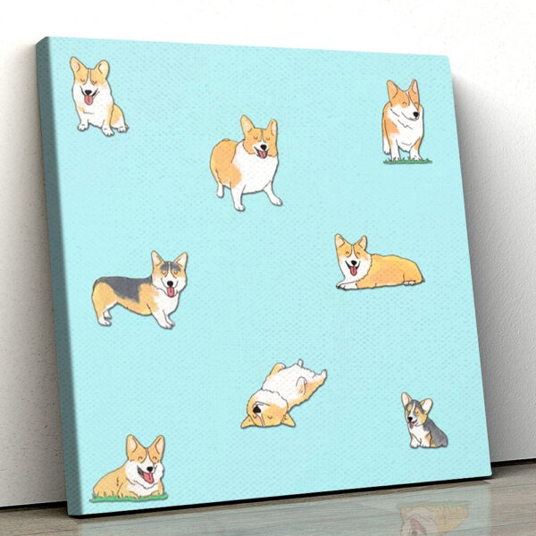 Dog Square Canvas – Corgi Canvas Print – Dog Poster Printing – Dog Canvas Print – Dog Wall Art Canvas – Furlidays