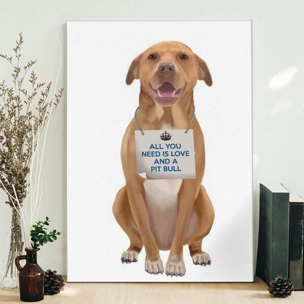 Dog Portrait Canvas – Pit Bull – Canvas Print – Dog Painting Posters – Dog Wall Art Canvas – Dog Canvas Art – Dog Poster Printing – Furlidays