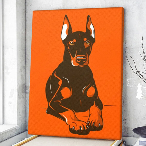 Dog Portrait Canvas – Doberman Pinscher – Canvas Print – Dog Painting Posters – Dog Canvas Art – Dog Wall Art Canvas – Furlidays