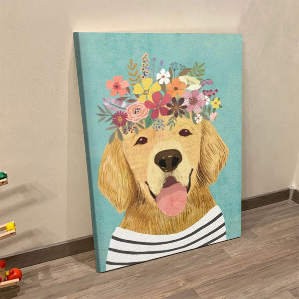 Dog Portrait Canvas – Golden Retriever – Poster Canvas Print – Dog Wall Art Canvas – Dog Canvas Art – Dog Poster Printing – Furlidays