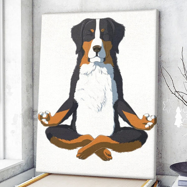 Dog Portrait Canvas – Yoga Bernese Mountain – Dog Canvas Print – Dog Wall Art Canvas – Dog Canvas Art – Dog Poster Printing – Furlidays