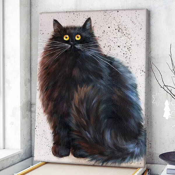 Cat Portrait Canvas – Black Cat – Canvas Print – Cat Wall Art Canvas – Canvas With Cats On It – Cats Canvas Print – Furlidays