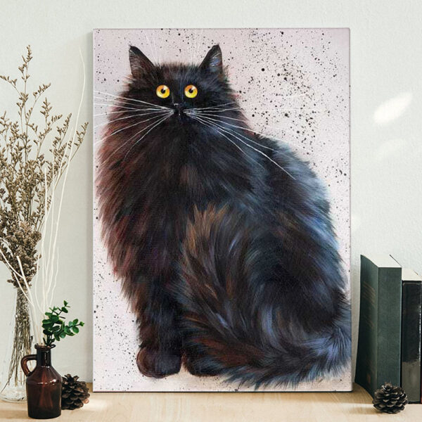 Cat Portrait Canvas – Black Cat – Canvas Print – Cat Wall Art Canvas – Canvas With Cats On It – Cats Canvas Print – Furlidays